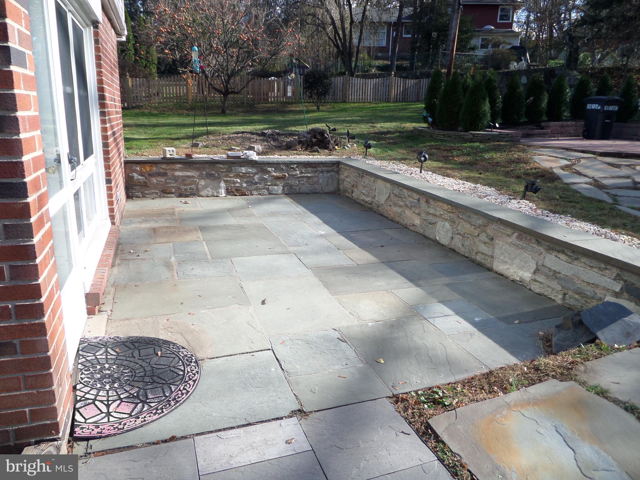 514 Laverock Road Glenside, PA 19038 - Photo 53 of 55 Lower slate patio with retaining wall