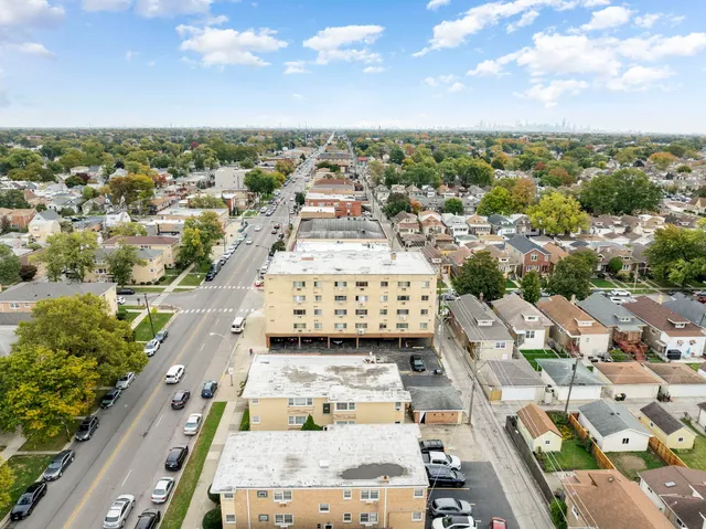 an aerial view of a city