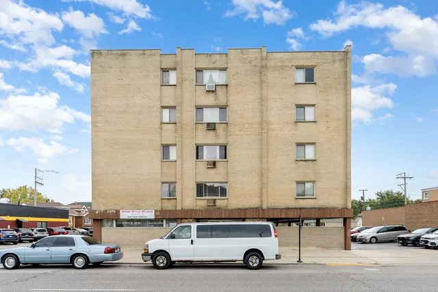 a car parked in front of a building