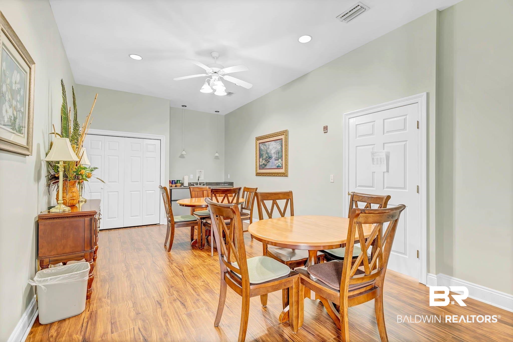 213 Hemingway Loop Foley, AL 36535 - Photo 63 of 69 Dining room featuring light wood-style flooring, a ceiling fan, and recessed lighting