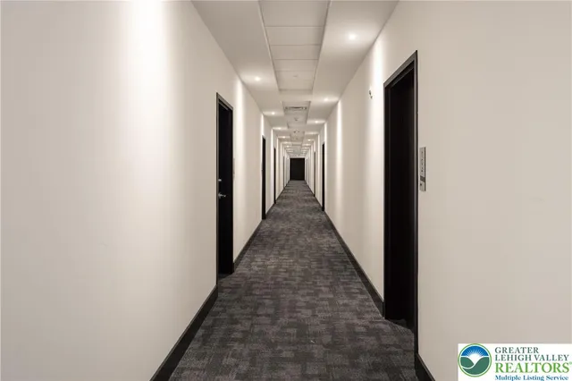 a view of hallway with stairs