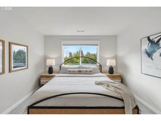 a view of bedroom with a bed