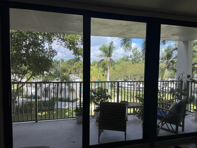 a view of a city from a balcony