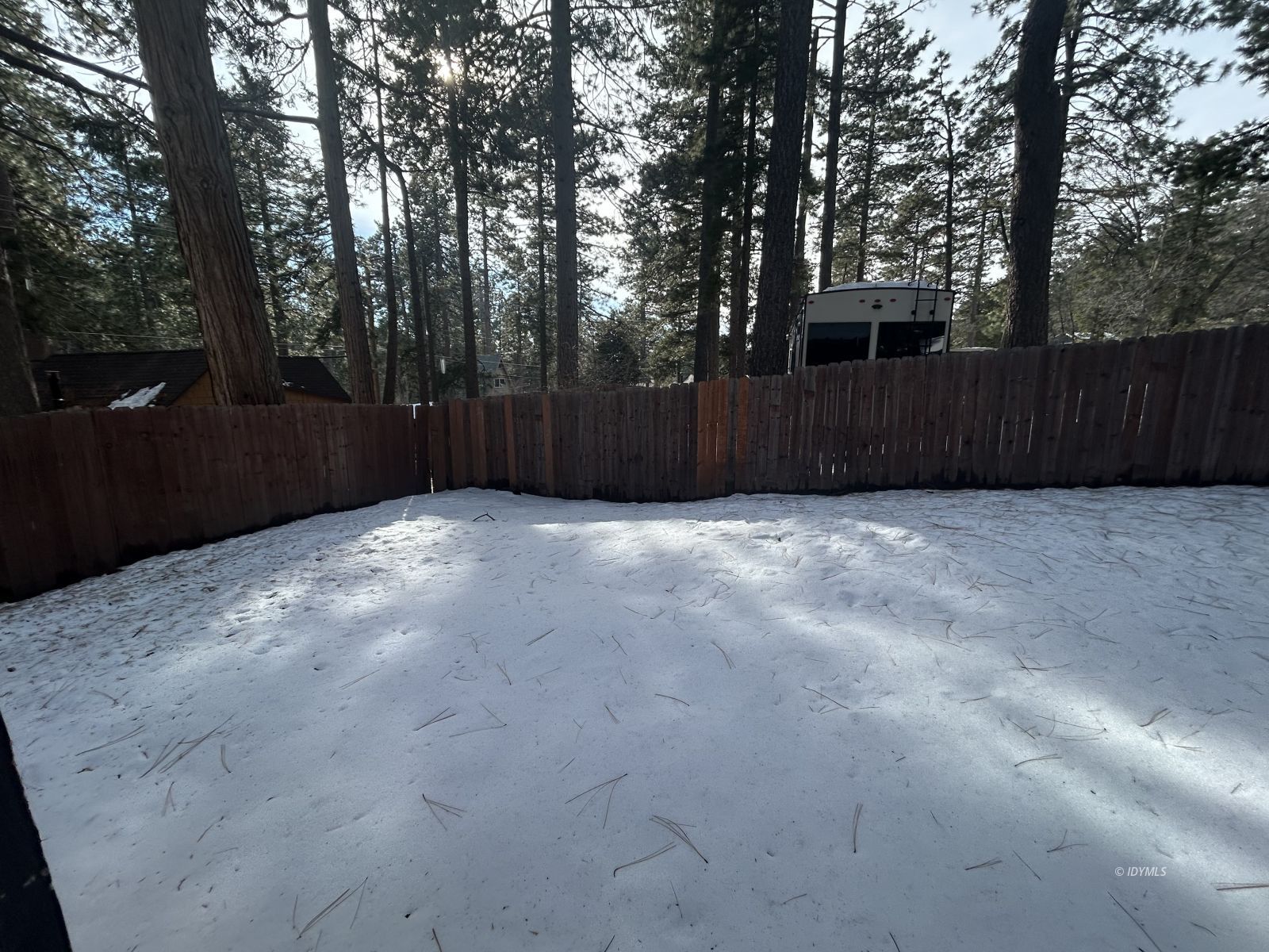 25055 Marion Ridge Drive, Unit 5 Idyllwild, CA 92549 - Photo 15 of 15 a view of backyard with wooden fence and trees