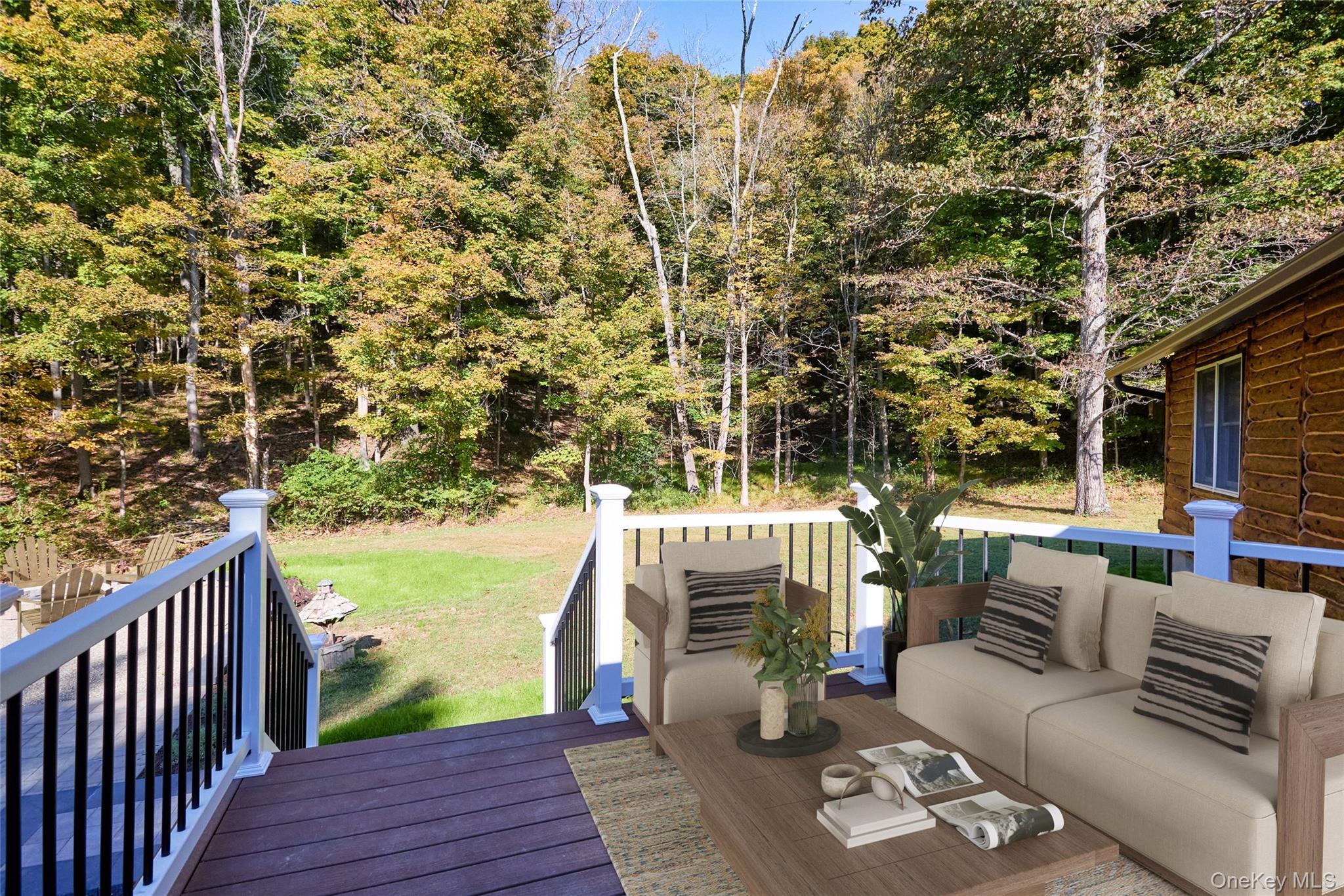 568 Oak Summit Road Millbrook, NY 12545 - Photo 5 of 50 Wooden terrace featuring an outdoor living space and a lawn