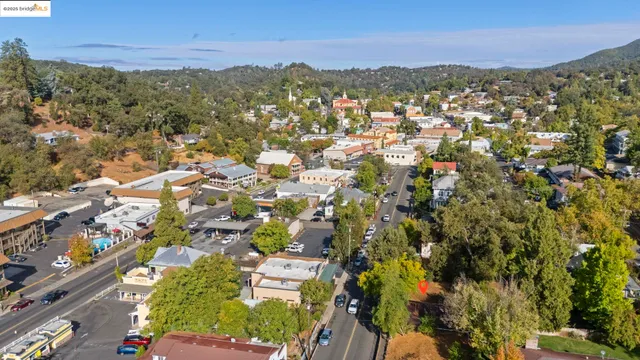 a view of city and mountain