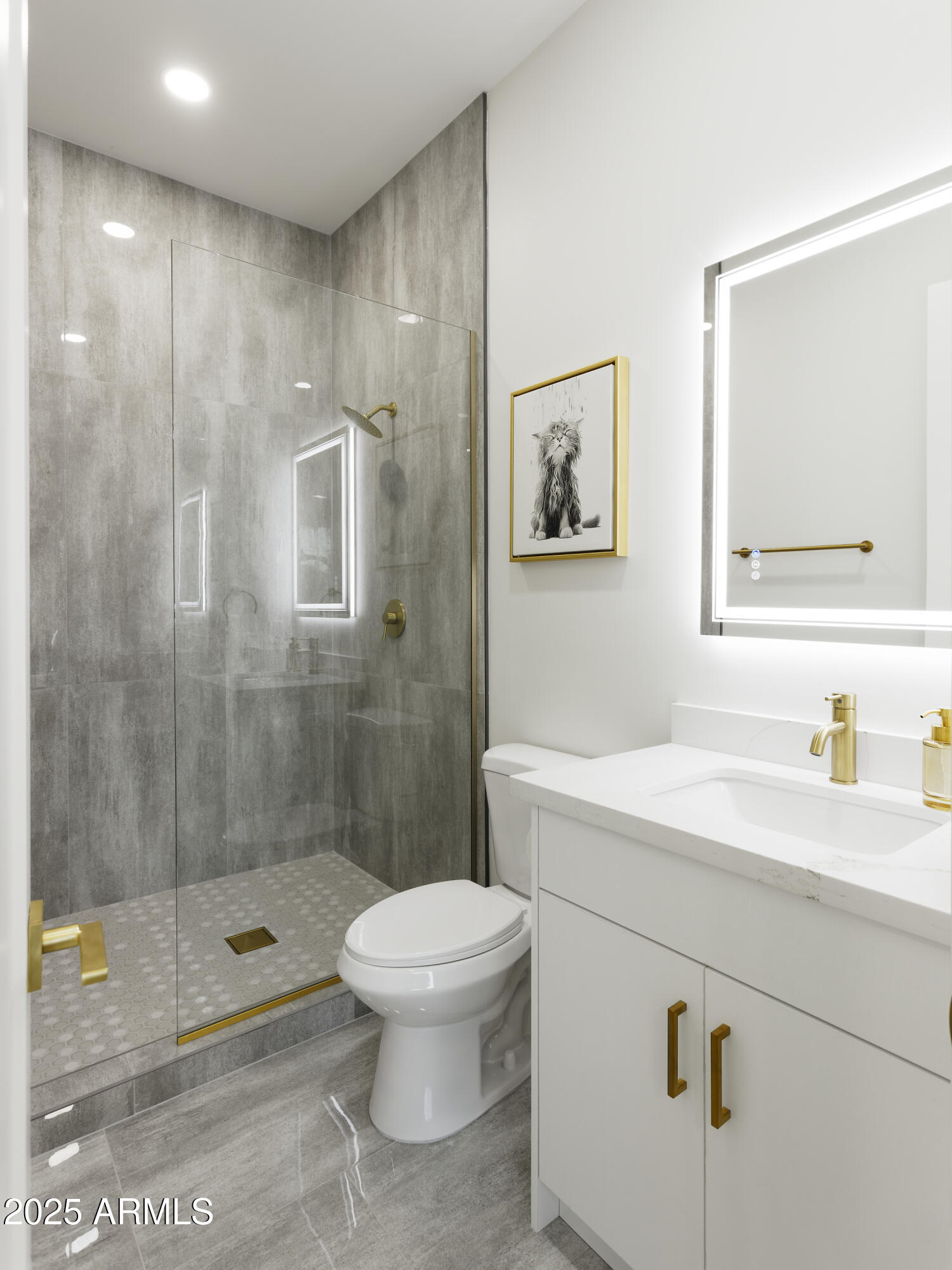 7520 East Highland Avenue Scottsdale, AZ 85251 - Photo 34 of 52 a bathroom with a sink a toilet and shower