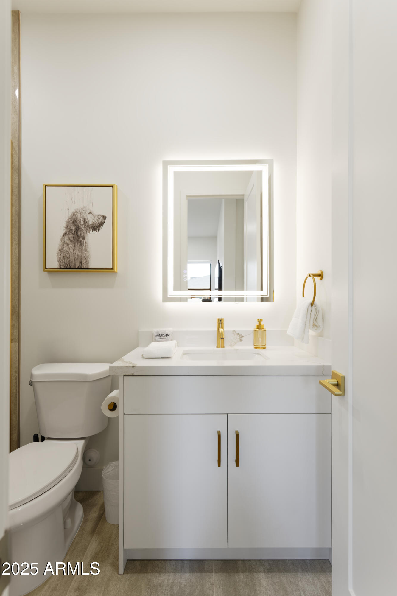 7520 East Highland Avenue Scottsdale, AZ 85251 - Photo 39 of 52 a bathroom with a toilet a sink and mirror