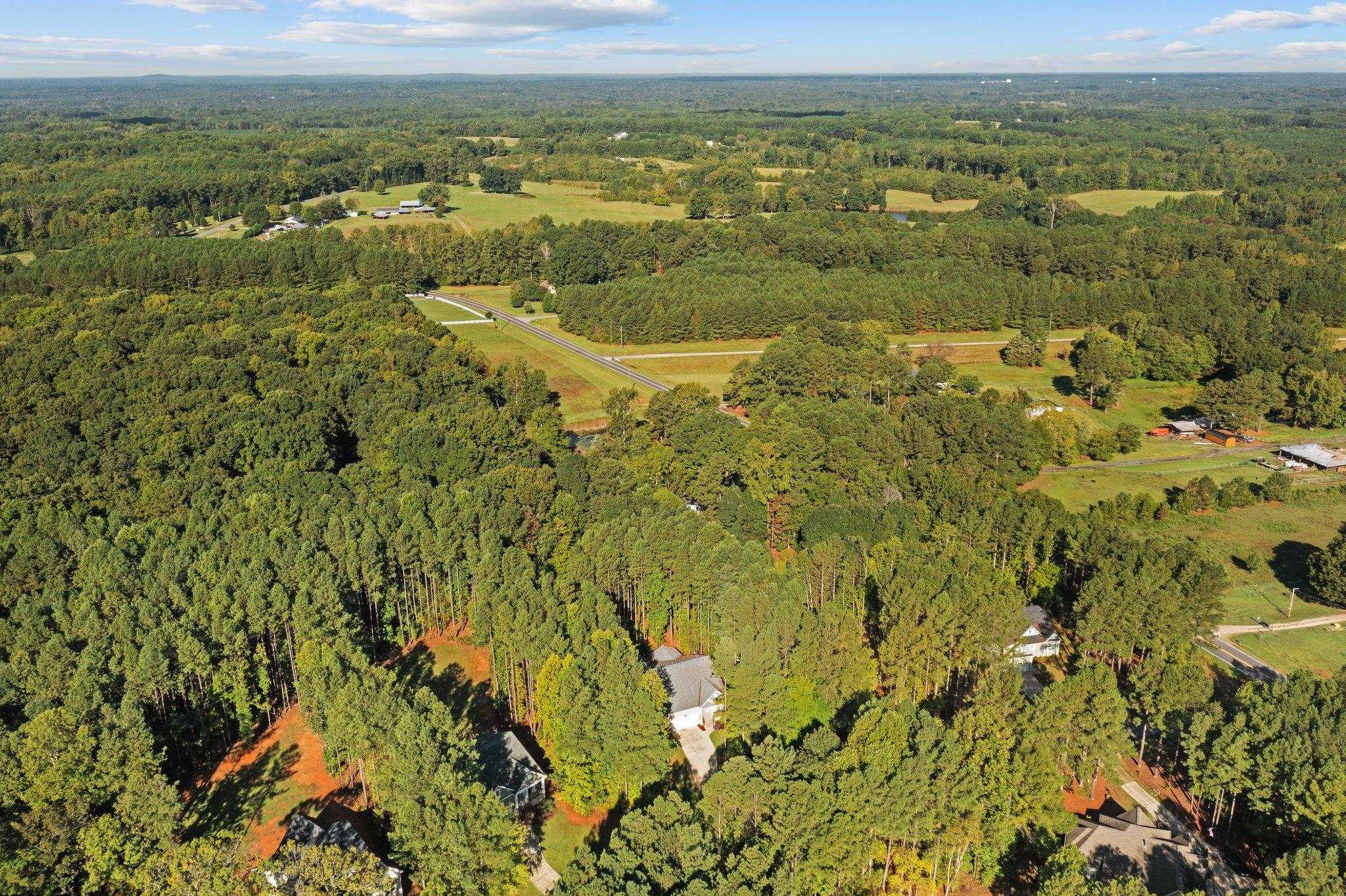 4539 Gresham Drive Oxford, NC 27565 - Photo 40 of 43 an aerial view of residential houses with outdoor space and trees
