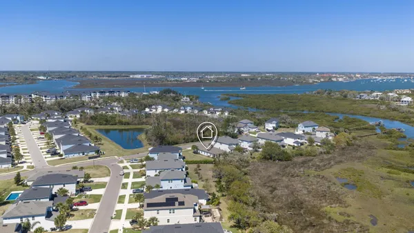 an aerial view of multiple house