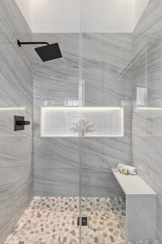 a bathroom with a shower