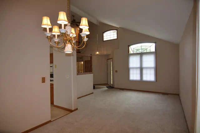 a view of a livingroom with a window