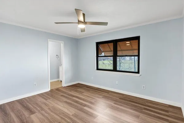 an empty room with a window