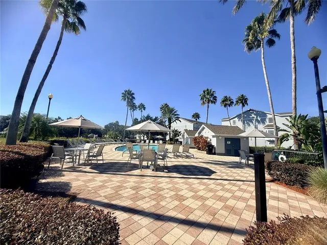 a view of a lake with houses