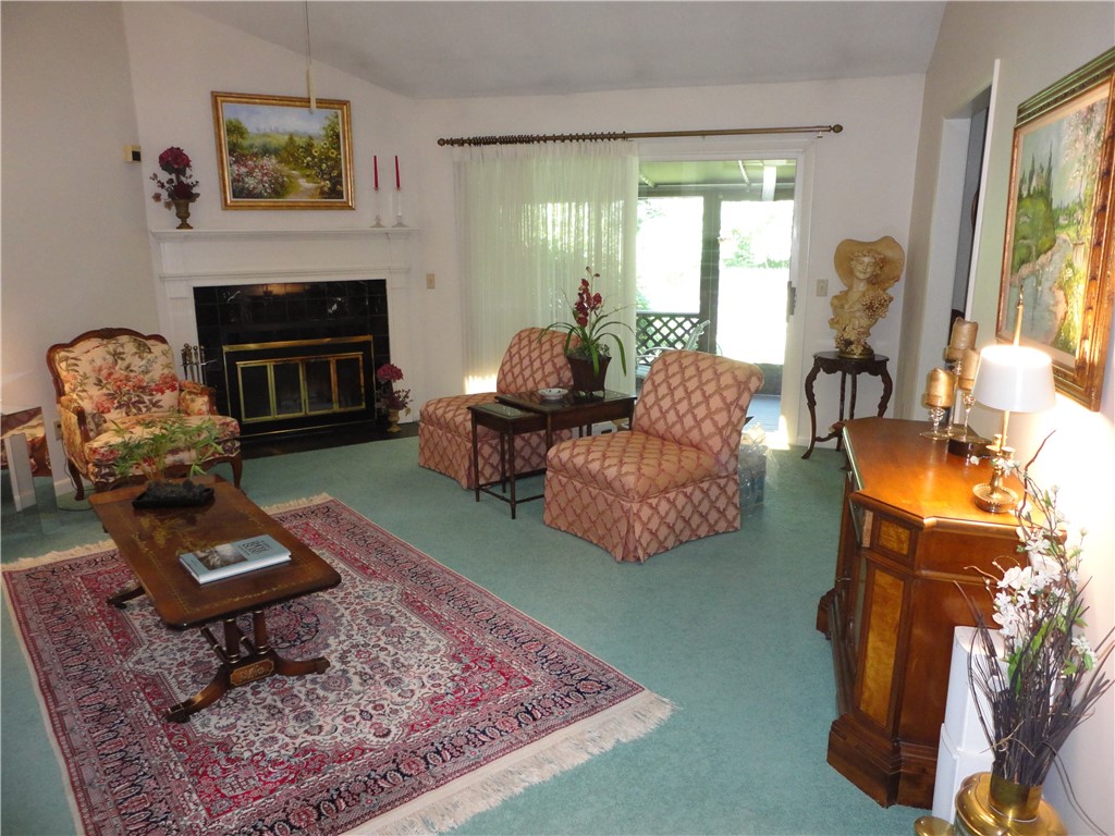 196 Old River Road, Unit 212 Lincoln, RI 02865 - Photo 5 of 22 Living Room with Marble Wood Burning Fireplace