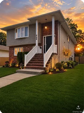 a house view with a garden space