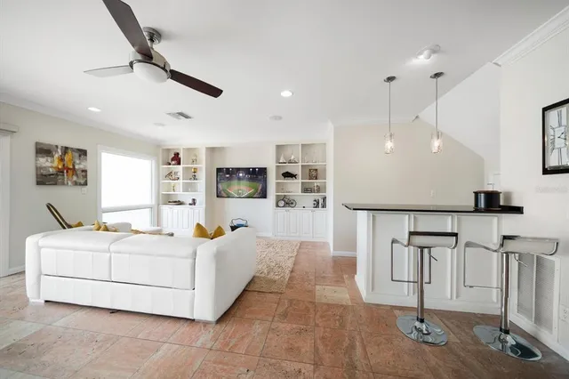 a living room with furniture