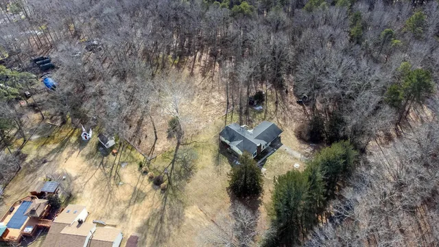 a view of a lake with houses