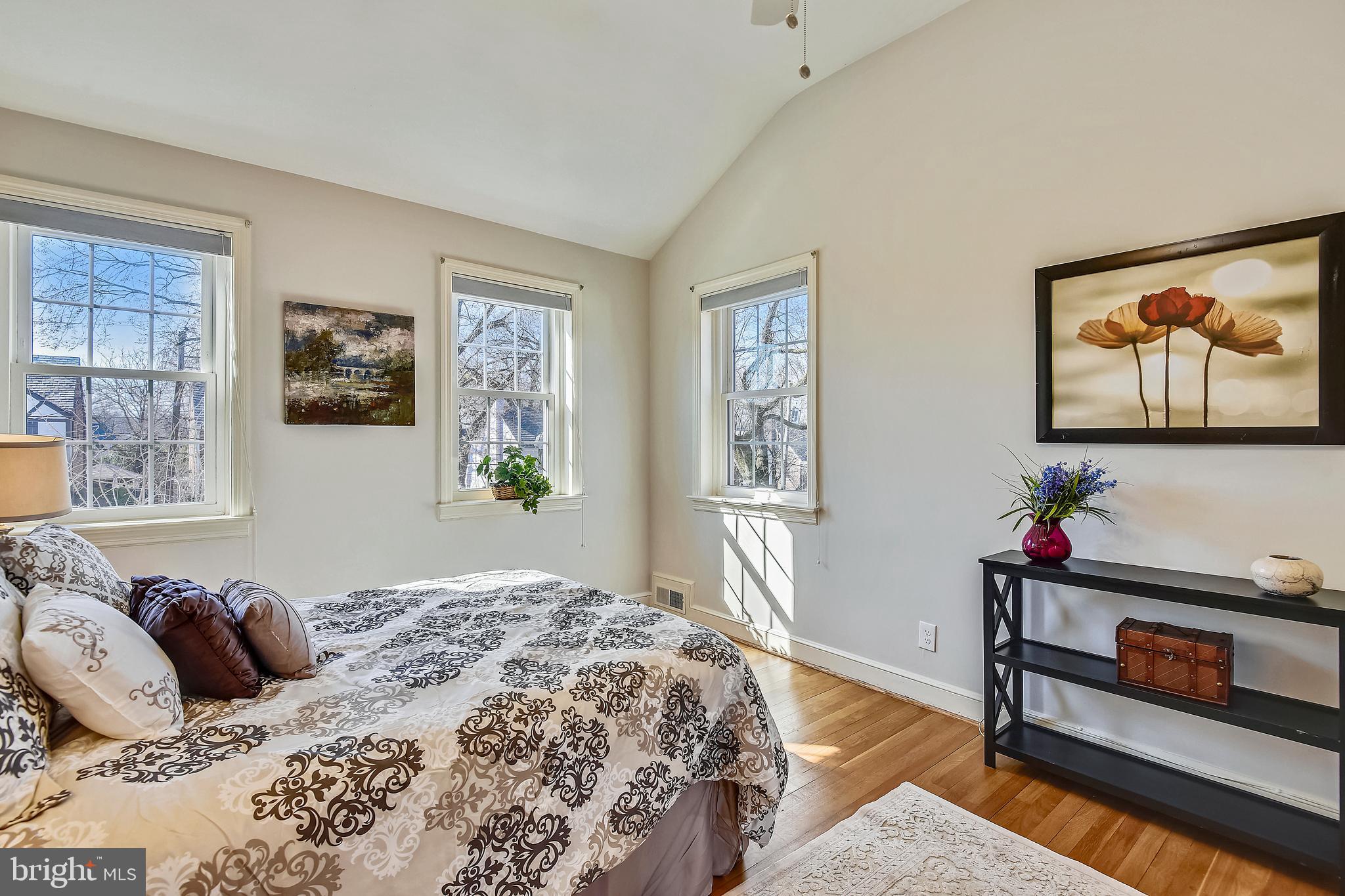 1619 Roxanna Road Northwest Washington, DC 20012 - Photo 14 of 31 Master bedroom with vaulted ceiling