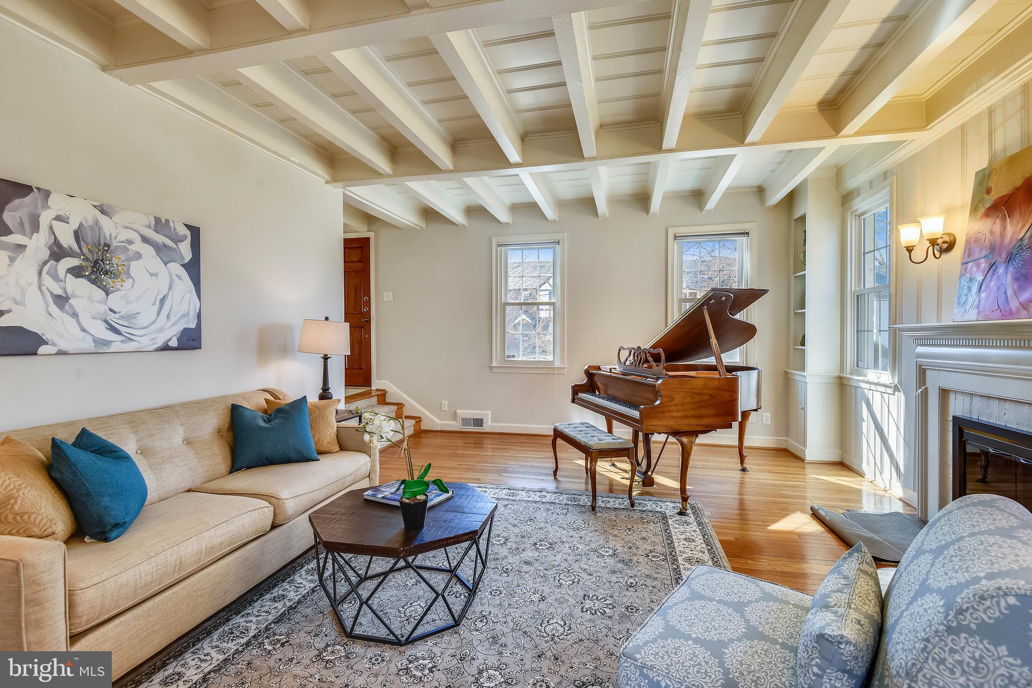 1619 Roxanna Road Northwest Washington, DC 20012 - Photo 5 of 31 Stunning beamed ceiling and woodwork details