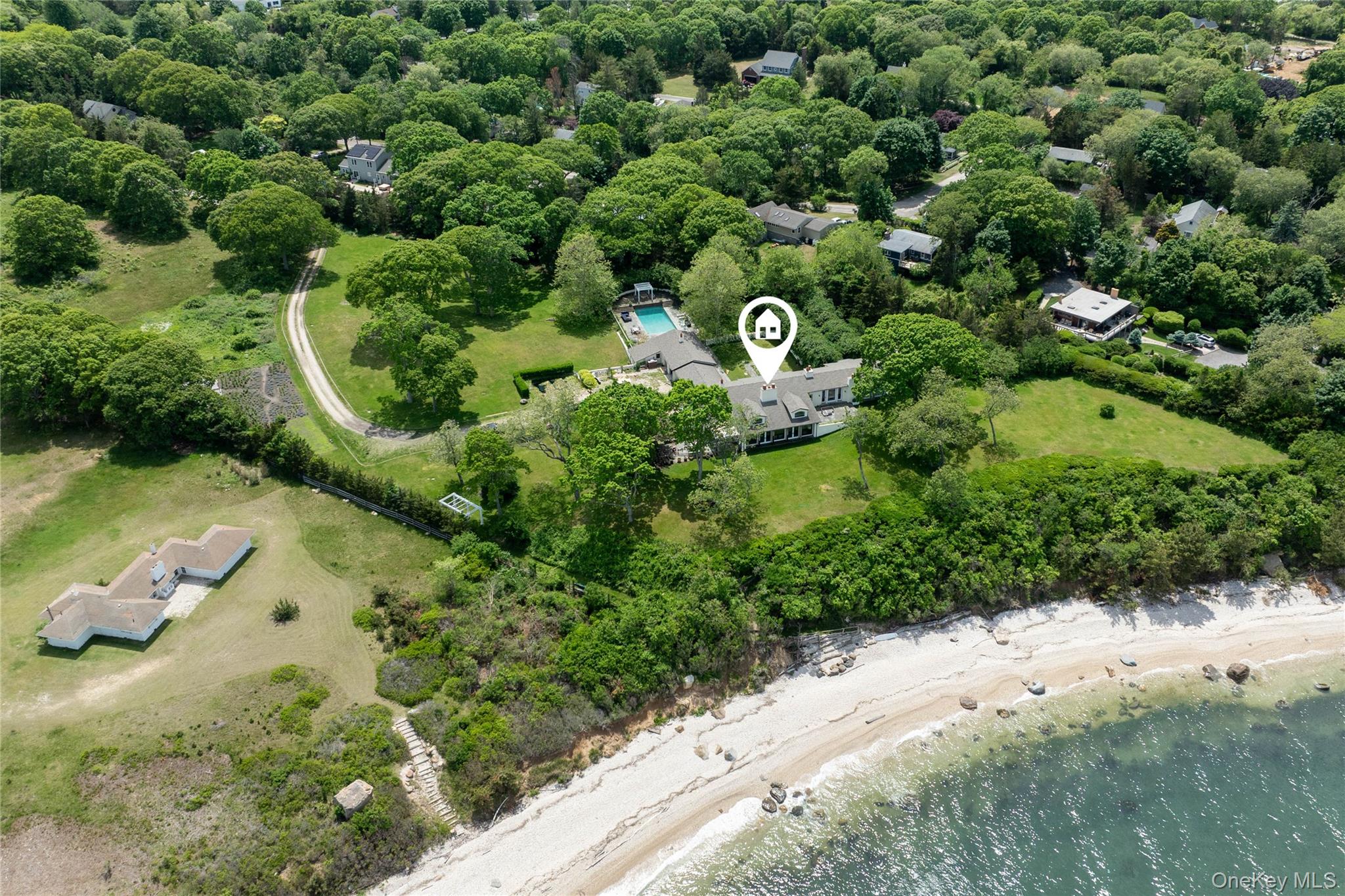 2840 Stars Road East Marion, NY 11939 - Photo 39 of 43 an aerial view of a house with a yard