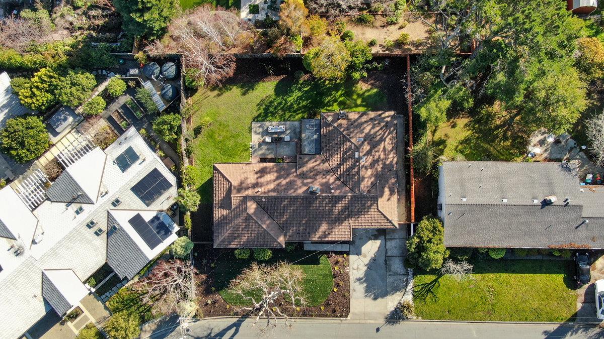 2135 Queens Lane San Mateo, CA 94402 - Photo 48 of 50 an aerial view of a house with a yard and garden
