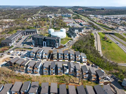 an aerial view of city