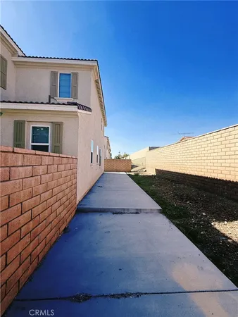 a terrace with a bench