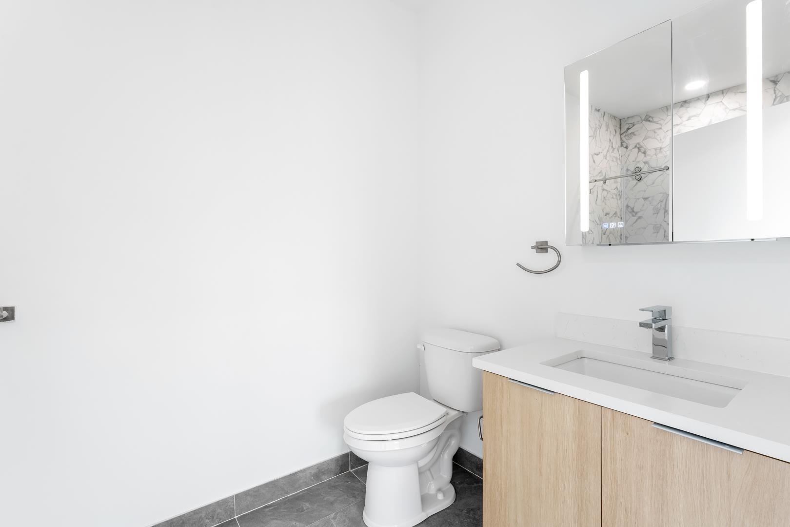 175 West 7th Street, Unit 502 Bayonne, NJ 07002 - Photo 10 of 33 a bathroom with a sink a toilet and mirror