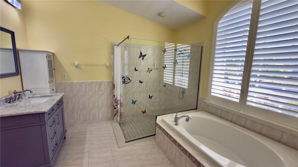 2049 Larissa Court Trinity, FL 34655 - Photo 36 of 61 a bathroom with a tub a sink and a large mirror