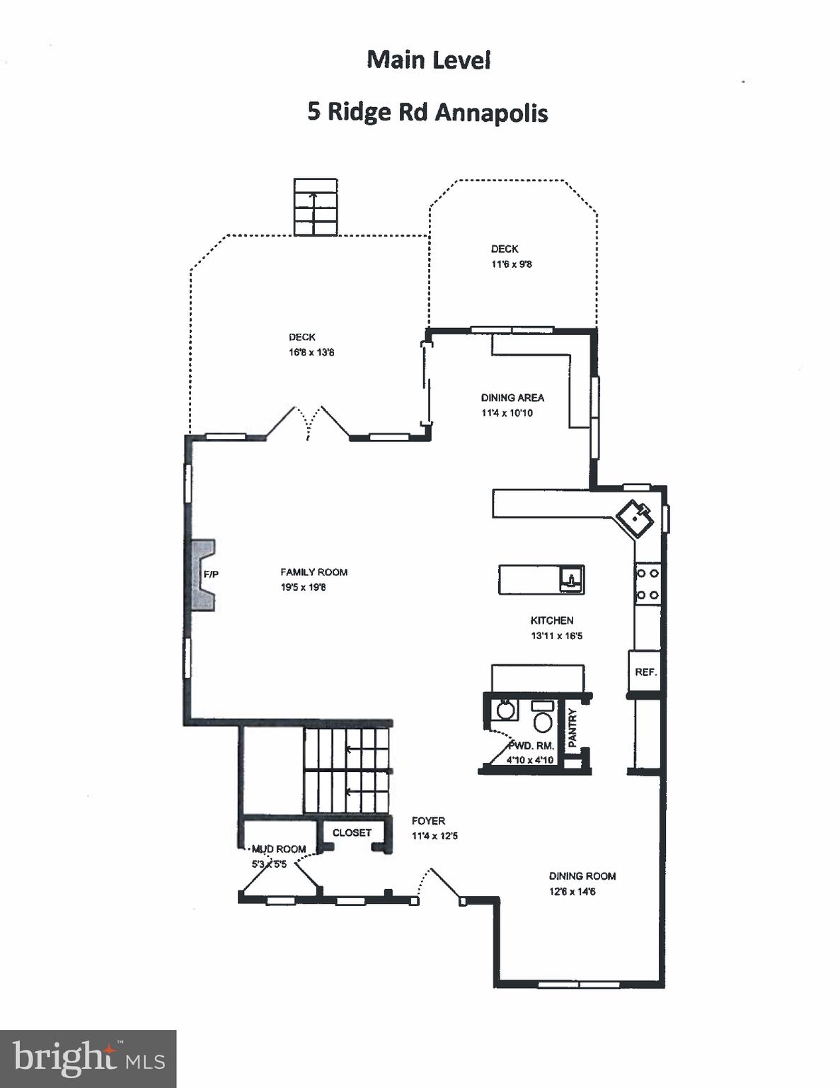 5 Ridge Road Annapolis, MD 21401 - Photo 40 of 43 Main Level Floor Plan