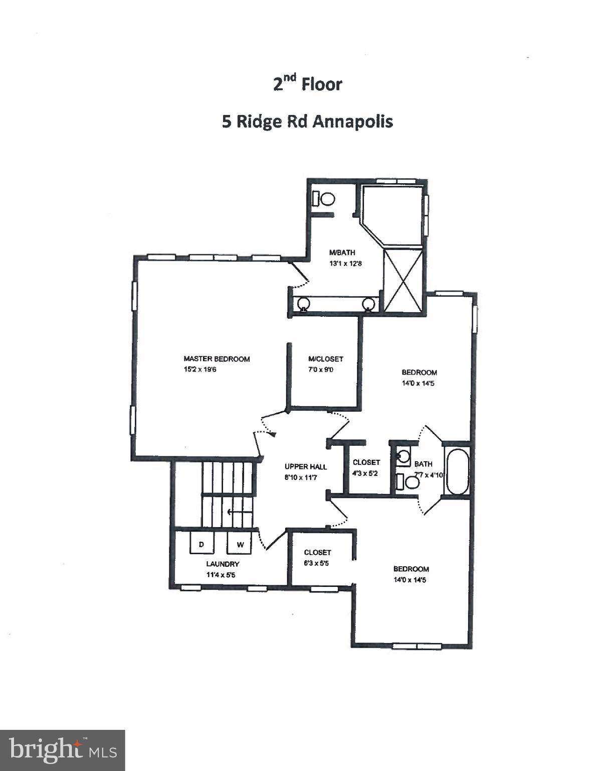5 Ridge Road Annapolis, MD 21401 - Photo 41 of 43 Upper Level Floor Plan