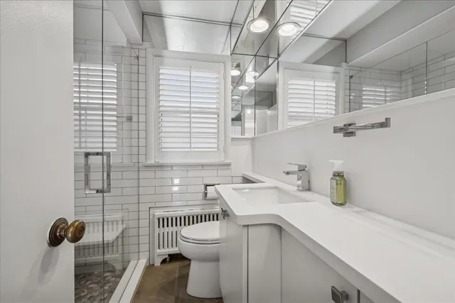 a bathroom with a shower