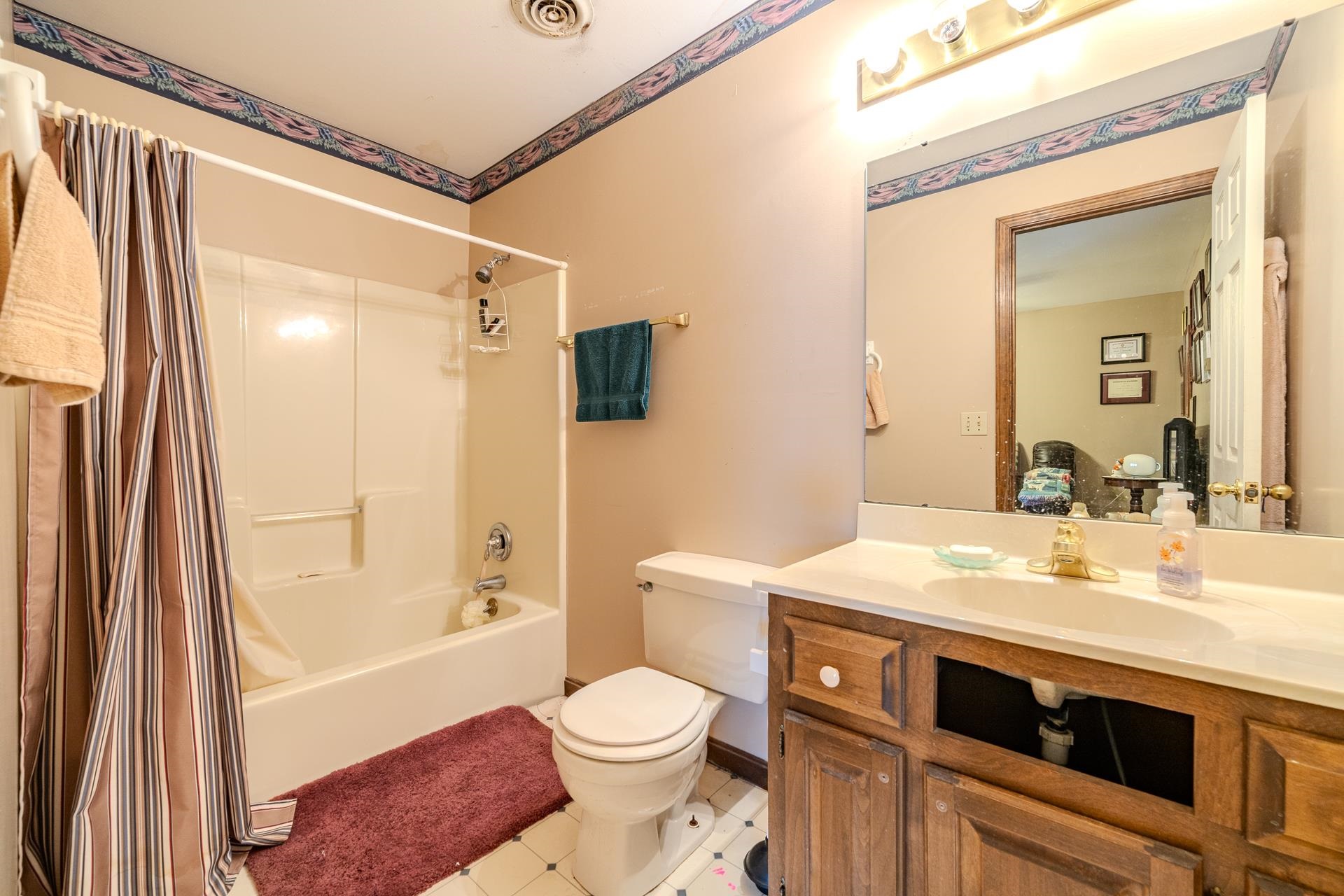645 Wildflower Ridge Lane Savannah, TN 38372 - Photo 8 of 40 a bathroom with a sink a toilet a mirror and shower