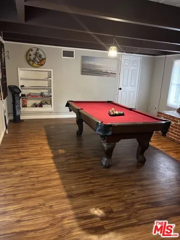 a room with pool table