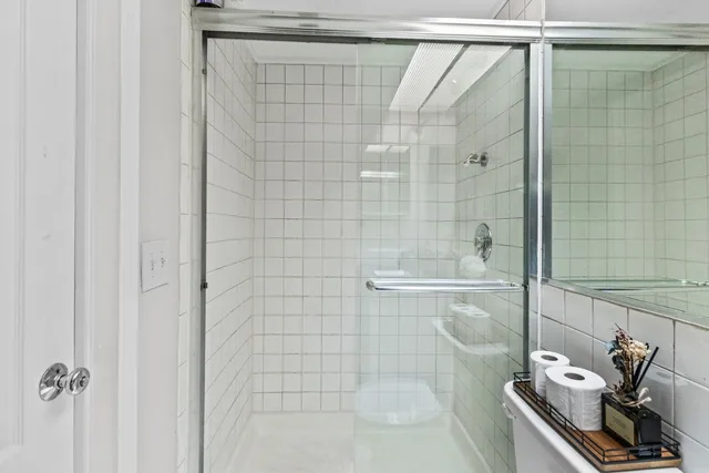 a bathroom with a shower