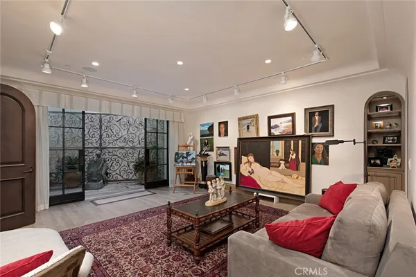 a living room with furniture