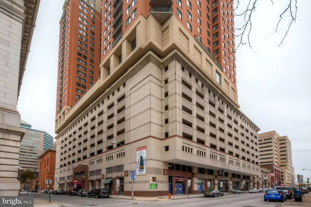 a view of a building and a street