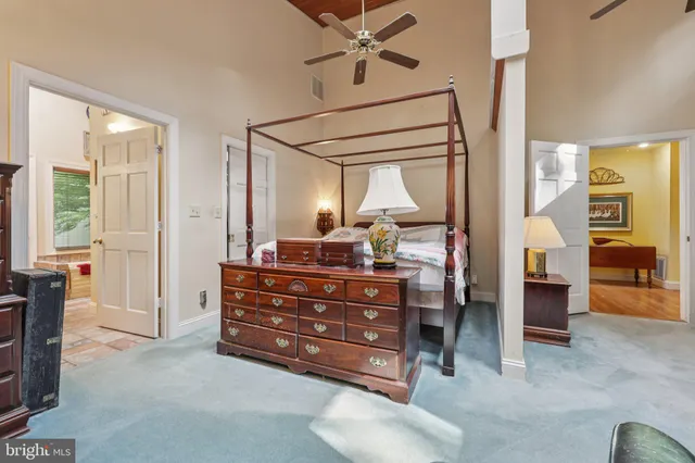 a view of backyard with table and chairs and a large tree