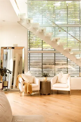 a living room with a couch and a coffee table