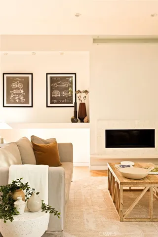 a large living room with a large window