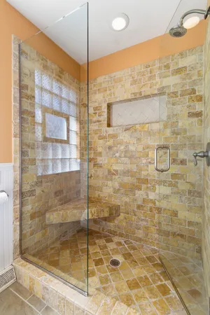 a bathroom with a shower