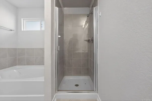 a bathroom with a bathtub