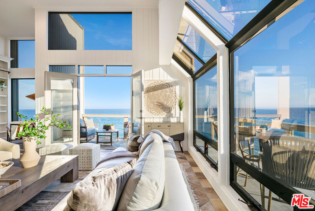 26174 Pacific Coast Highway Malibu, CA 90265 - Photo 4 of 33 a living room with furniture and a floor to ceiling window