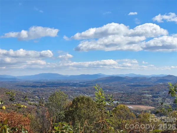a view of a city and mountains in the background