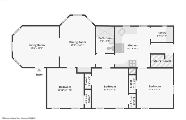 $3,300 | 559 Hyde Park Avenue, Unit 3, Boston, MA 02131