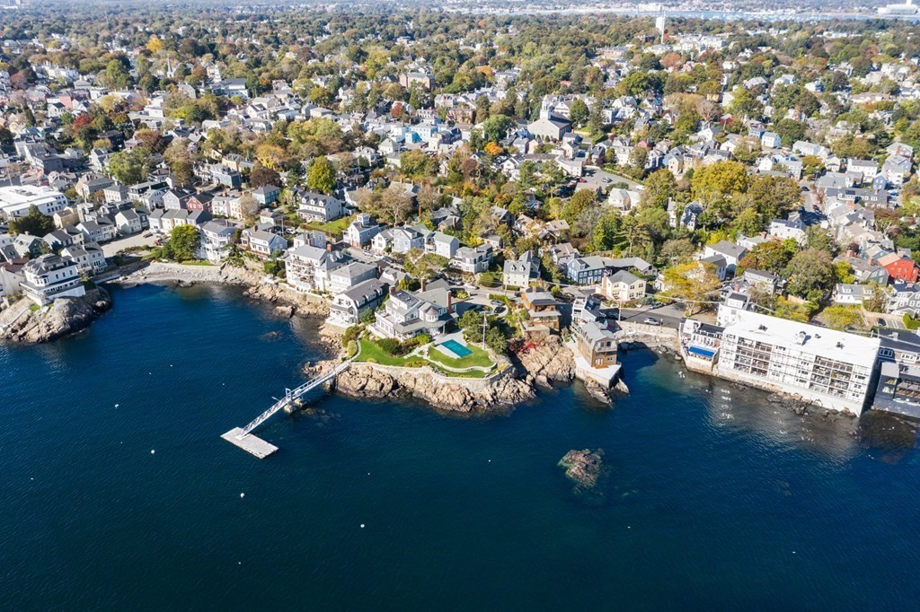 7 Circle Street Marblehead, MA 01945 - Photo 36 of 36 an aerial view of a house with a yard swimming pool and outdoor seating