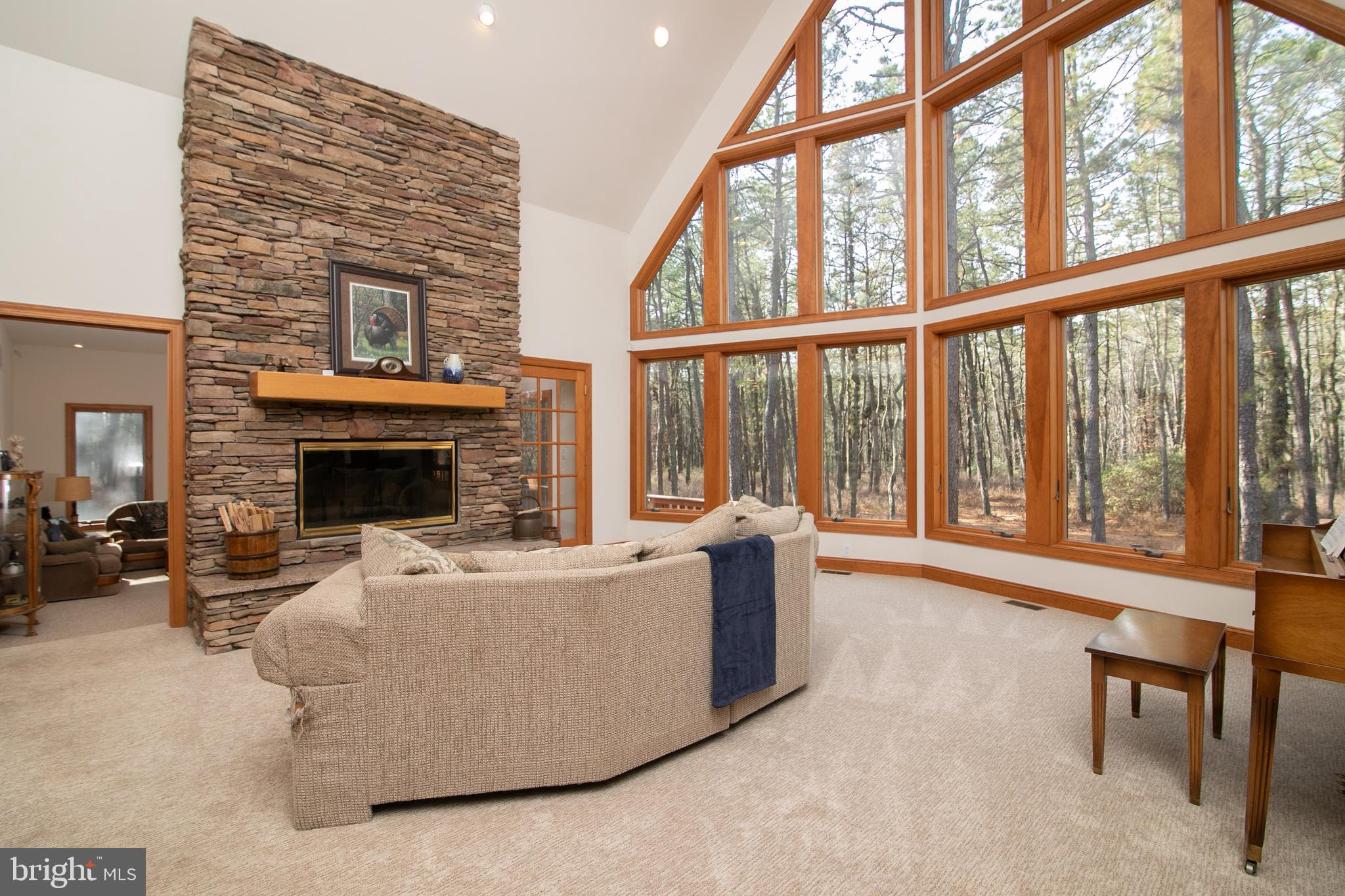 290 Hopewell Road Medford, NJ 08055 - Photo 12 of 64 2 Story STONE fireplace with mantle