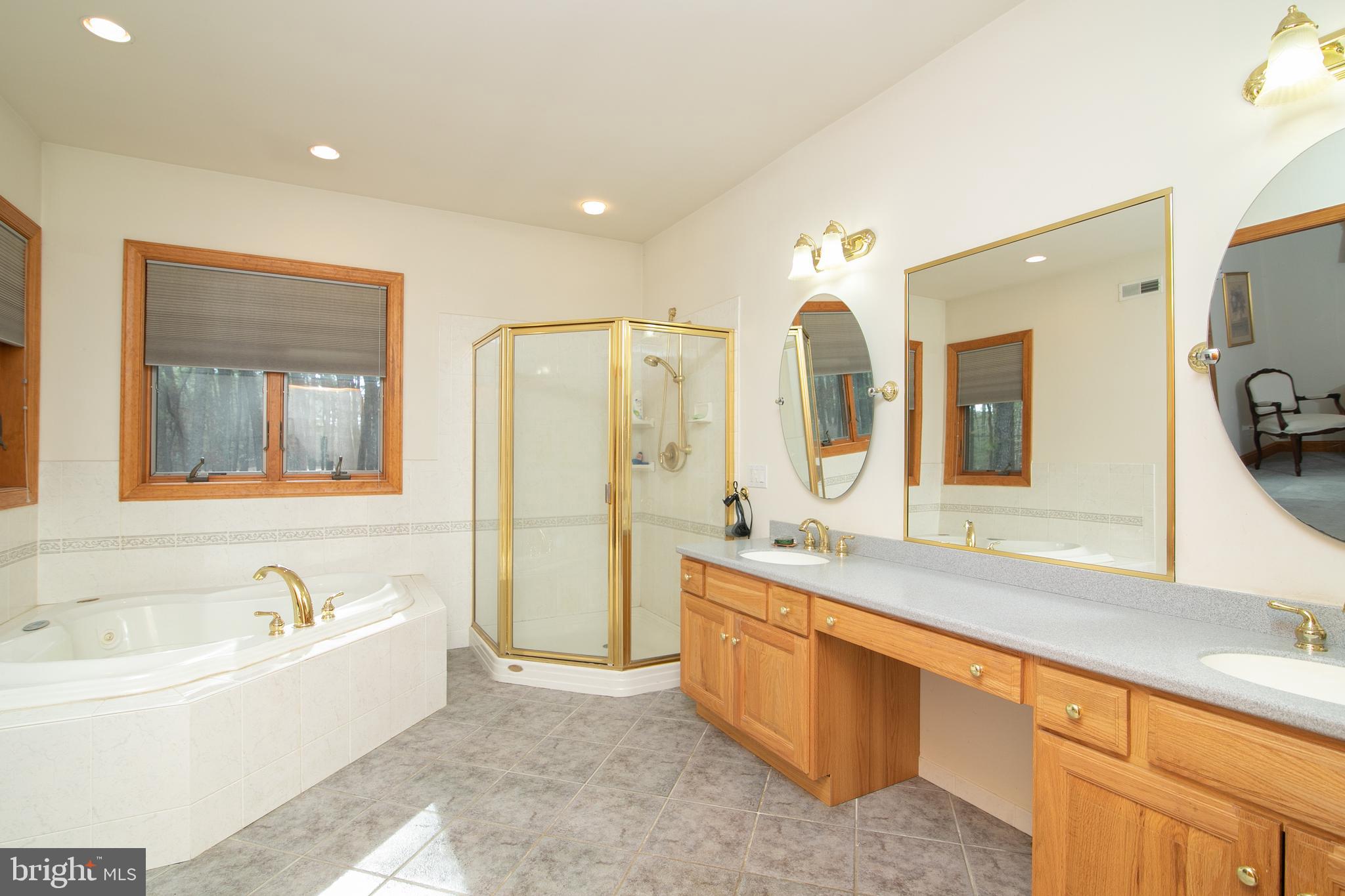 290 Hopewell Road Medford, NJ 08055 - Photo 37 of 64 Double sink vanity in master bath w/ whirlpool tub