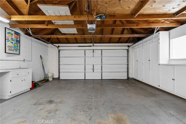 a view of a room with storage
